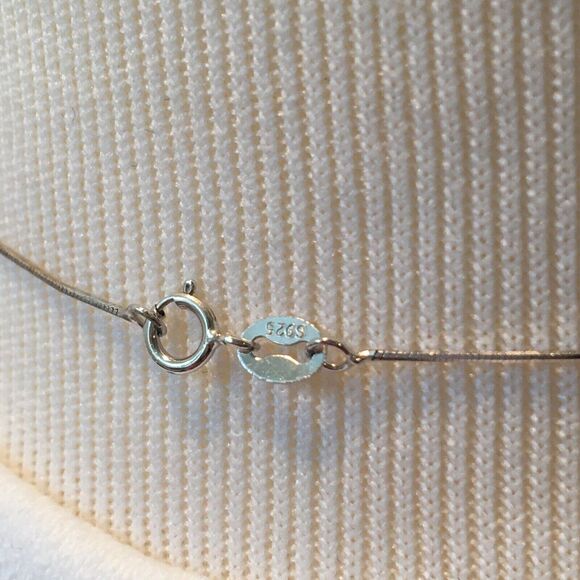 Sterling Silver Pink Sapphire Necklace Lab Created CZ Heart Pendant Snake Chain - Picture 3 of 16